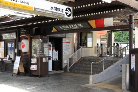 水間鉄道貝塚駅改札の写真