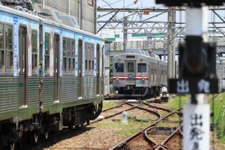 元7000系車両の車輪の写真