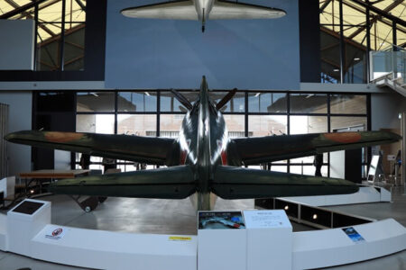 紫電改を後ろからみた写真